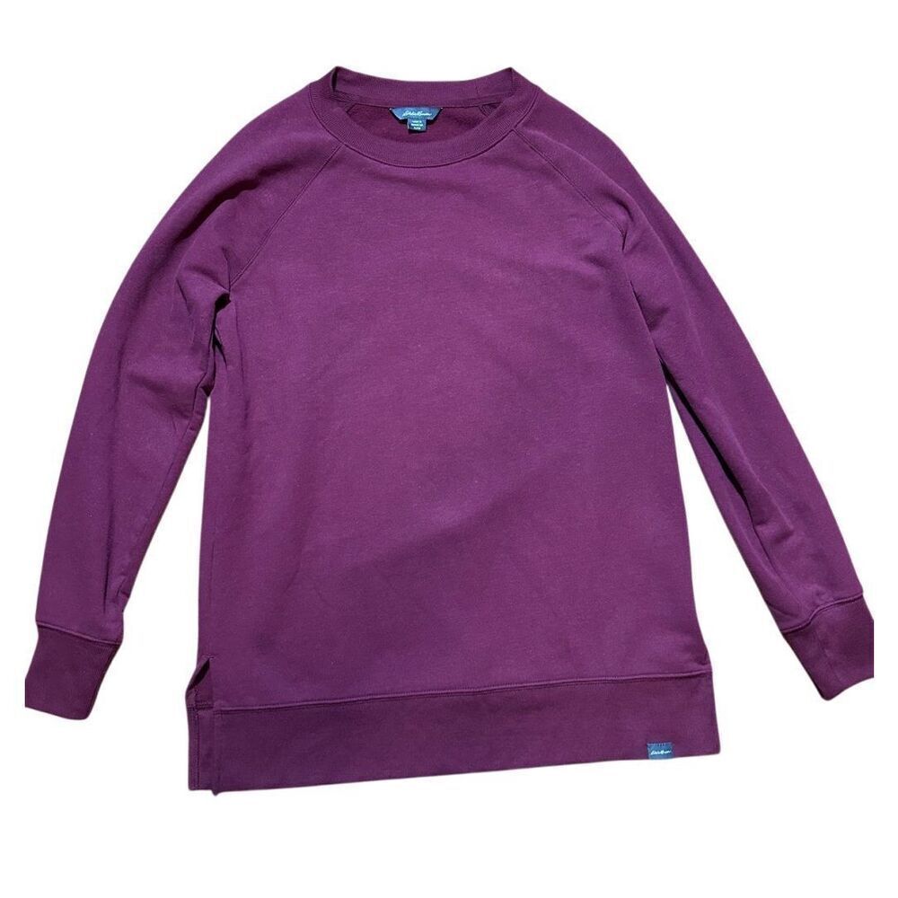 Eddie Bauer Womens Maroon Sweatshirt Minimalist Comfort Lounge Sz S